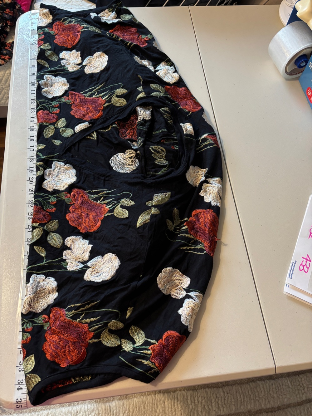Anthropologie Black Floral  Embroidered Top Allora Size Medium Large Art to Wear - Picture 8 of 12